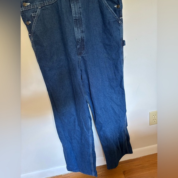 NWT Carhartt Washed-Denim Bib Overalls Dark Wash Size 42 X 32 - Picture 4 of 15